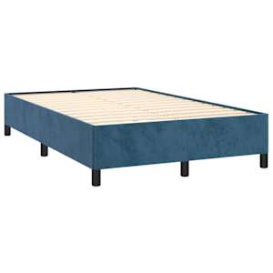Box spring postelja z vzmetnico temno moder 120x190 cm žamet - slika 4