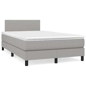 Box spring postel s matrací a LED světle šedá 120x190 cm textil - obrázek 1