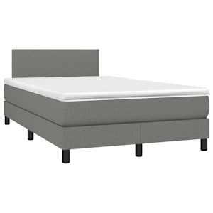 Box spring postelja z vzmetnico LED temno siva 120x190 cm blago - slika 3