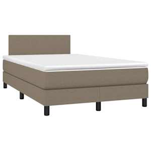 Box spring postelja z vzmetnico LED taupe 120x190 cm blago - slika 3