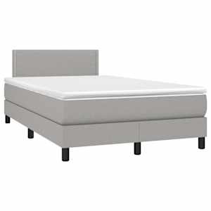Box spring postel s matrací a LED světle šedá 120x190 cm textil - obrázek 3