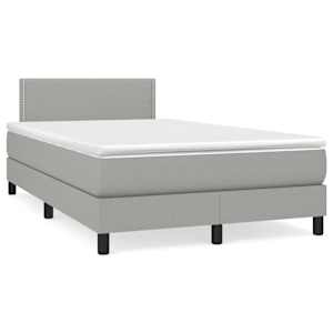 Box spring postel s matrací a LED světle šedá 120x190 cm textil - obrázek 1