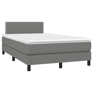 Box spring postelja z vzmetnico LED temno siva 120x190 cm blago - slika 3