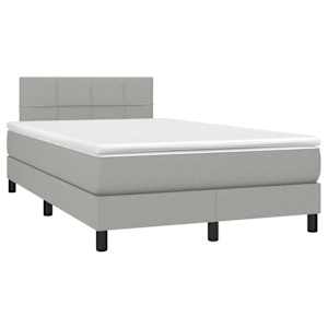 Box spring postel s matrací a LED světle šedá 120x190 cm textil - obrázek 3