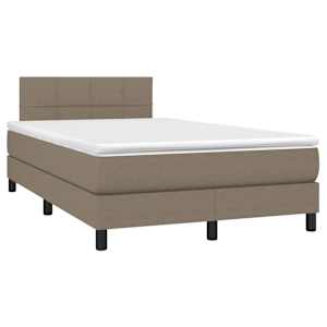 Box spring postelja z vzmetnico LED taupe 120x190 cm blago - slika 3