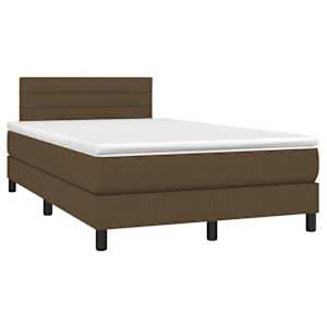 Box spring postel s matrací a LED tmavě hnědá 120x190 cm textil - obrázek 3