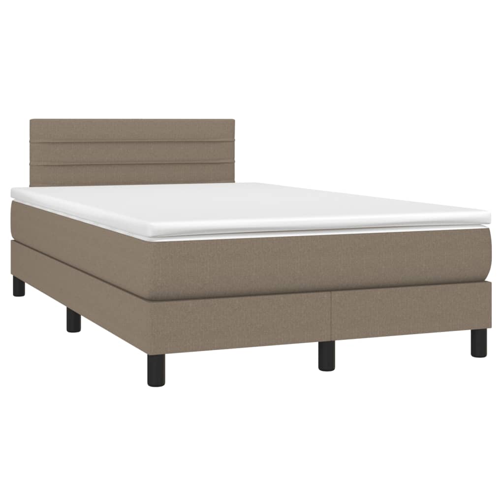 Thumbnail - vidaXL Boxspringbett mit Matratze & LED Taupe 120x190 cm Stoff
