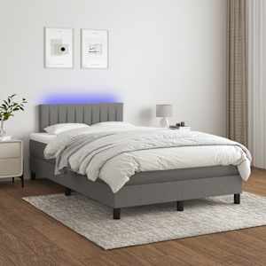 Box spring postel s matrací a LED tmavě šedá 120x190 cm textil - obrázek 5