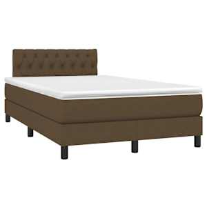 Box spring postel s matrací a LED tmavě hnědá 120x190 cm textil - obrázek 3
