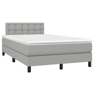 Box spring postel s matrací a LED světle šedá 120x190 cm textil - obrázek 3