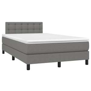 Box spring postel s matrací a LED tmavě šedá 120x190 cm textil - obrázek 3