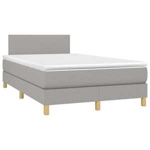 Box spring postel s matrací a LED světle šedá 120x190 cm textil - obrázek 3