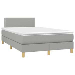 Box spring postel s matrací a LED světle šedá 120x190 cm textil - obrázek 3