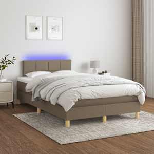 Box spring postel s matrací a LED taupe 120x190 cm textil - obrázek 4