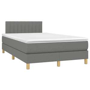 Box spring postel s matrací a LED tmavě šedá 120x190 cm textil - obrázek 3