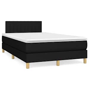 Box spring postelja z vzmetnico LED črna 120x190 cm blago