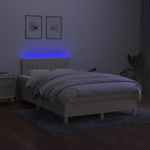 Box spring postel s matrací a LED krémová 120x190 cm textil - obrázek 5