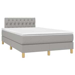 Box spring postel s matrací a LED světle šedá 120x190 cm textil - obrázek 3