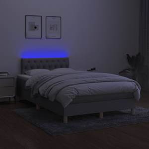 Box spring postel s matrací a LED světle šedá 120x190 cm textil - obrázek 5