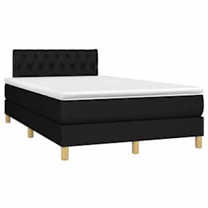 Box spring postel s matrací a LED černá 120x190 cm textil - obrázek 3