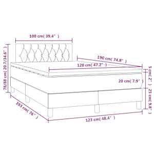 Box spring postel s matrací a LED černá 120x190 cm textil - obrázek 11