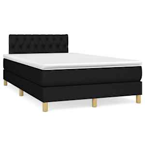 Box spring postel s matrací a LED černá 120x190 cm textil - obrázek 1