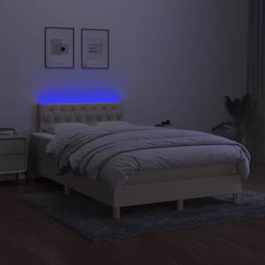 Box spring postel s matrací a LED krémová 120x190 cm textil - obrázek 5
