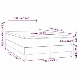 Box spring postel s matrací a LED černá 120 x 190 cm umělá kůže - obrázek 11