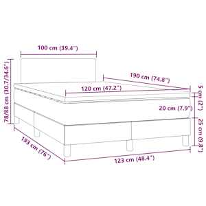 Box spring postel s matrací a LED bílá 120 x 190 cm umělá kůže - obrázek 11