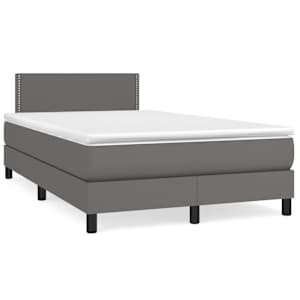 Box spring postel s matrací a LED šedá 120 x 190 cm umělá kůže - obrázek 3