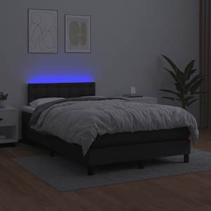 Box spring postel s matrací a LED černá 120 x 190 cm umělá kůže - obrázek 4