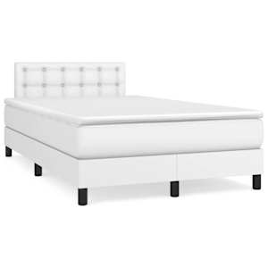 Box spring postel s matrací a LED bílá 120 x 190 cm umělá kůže - obrázek 3