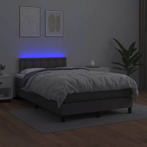 Box spring postel s matrací a LED šedá 120 x 190 cm umělá kůže - obrázek 4