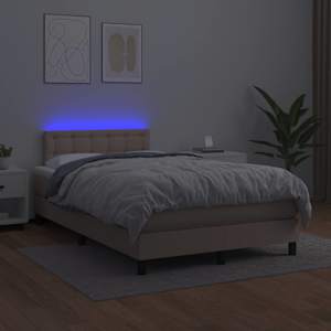 Box spring postel matrace a LED cappuccino 120x190cm umělá kůže - obrázek 4