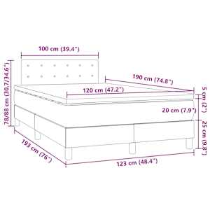 Box spring postel matrace a LED cappuccino 120x190cm umělá kůže - obrázek 11