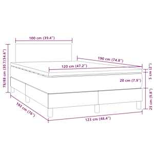 Box spring postel s matrací a LED tmavě šedá 120 x 190 cm samet - obrázek 11
