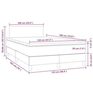 Box spring postel s matrací a LED černá 120 x 190 cm samet - obrázek 11