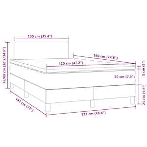Box spring postel s matrací a LED růžová 120 x 190 cm samet - obrázek 11