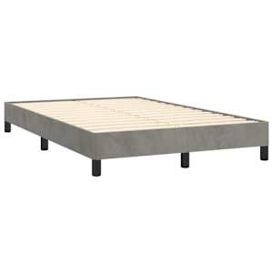 Box spring postel s matrací a LED světle šedá 120x190 cm samet - obrázek 6