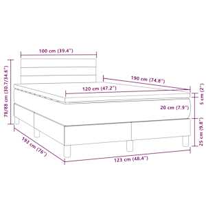 Box spring postel s matrací a LED černá 120 x 190 cm samet - obrázek 11