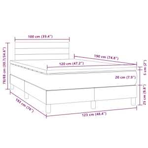 Box spring postel s matrací a LED tmavě zelená 120x190 cm samet - obrázek 11