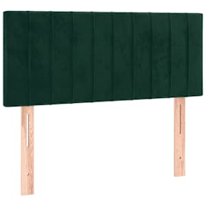 Box spring postel s matrací a LED tmavě zelená 120x190 cm samet - obrázek 9