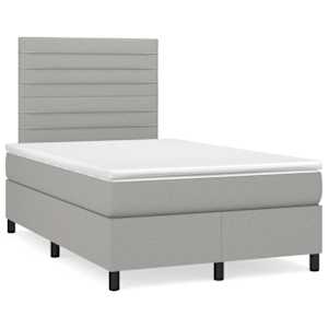 Box spring postel s matrací a LED světle šedá 120x190 cm textil - obrázek 1
