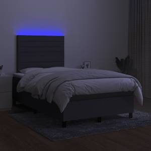 Box spring postel s matrací a LED tmavě šedá 120x190 cm textil - obrázek 4