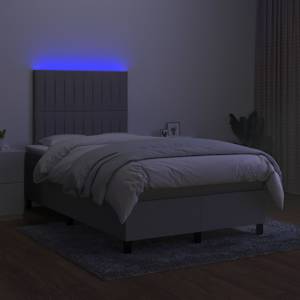 Box spring postel s matrací a LED světle šedá 120x190 cm textil - obrázek 4