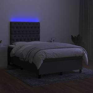 Box spring postel s matrací a LED tmavě šedá 120x190 cm textil - obrázek 4