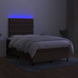 Box spring postel s matrací a LED tmavě hnědá 120x190 cm textil - obrázek 4