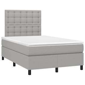 Box spring postel s matrací a LED světle šedá 120x190 cm textil - obrázek 3