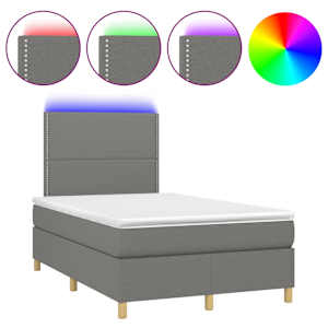 Box spring postel s matrací a LED tmavě šedá 120x190 cm textil - obrázek 2