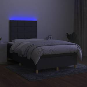 Box spring postel s matrací a LED tmavě šedá 120x190 cm textil - obrázek 4